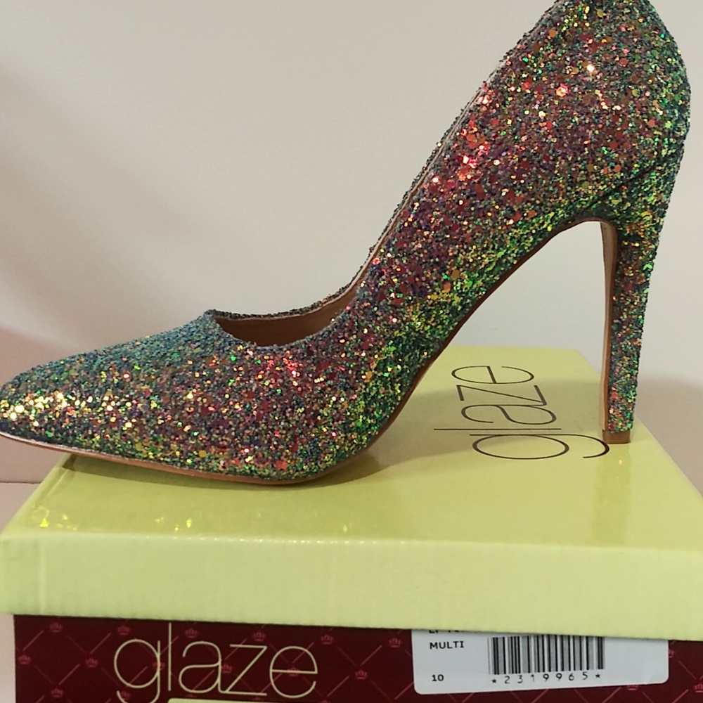 Multi glitter heels